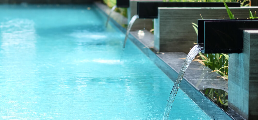 Composite Pool Solutions Waterfall is a very popular pool water feature